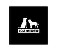 PacuM Interesante PERROS A BORDO Calcomanía Etiqueta Engomada Del Coche Divertido Parachoques Del Coche Pegatinas de Ventana de Coche (Color : White, Size : 13cm*9.1cm)