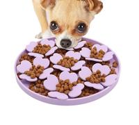 Pad, perra lama | Tazón de mascotas Alimentador lento con una fuerte taza de succión, alimentador de rompecabezas con taza de succión, diseño de flores elevado para el yogurt de agua alimentos húmedos