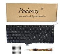 Padarsey Reemplace el teclado francés Clavier Français con 80 tornillos PCE compatible para MacBook Pro 13 pulgadas A1278 2008-2015 con destornillador