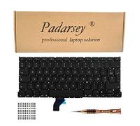 Padarsey Reemplace el teclado francés Clavier français con 80 tornillos PCE compatible para MacBook Pro Retina 13" A1502 (finales de 2013 a principios de 2015) con destornillador.