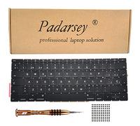 Padarsey Teclado de repuesto español ESPAÑOL compatible con MacBook Pro de 13 pulgadas A1708 sin barra táctil A1708 finales de 2016 mediados de 2017 con 80 tornillos PCE+destornillador