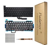 Padarsey Teclado retroiluminado de repuesto compatible con MacBook Pro de 13 pulgadas A2251 lanzado en 2020, diseño de EE. UU., tornillos de teclado y destornillador
