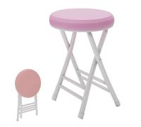Padded Round Bar Stool, Ergonómico Height Adjustable Kitchen Counter Stool with Footrest, No Assembly Required, 50 cm Pink Bar Chair for Home & Restaurant Use