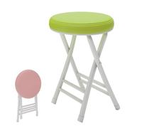 Padded Round plegable Bar Stool, High Kitchen Stools with Footrest, Ergonomic Counter Height Seat, no requiere montaje, 50 cm Light Green
