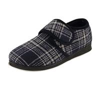 Padders Harry - Zapatillas de espuma viscoelástica para hombre, Azul marino a cuadros, 47 EU