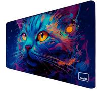Paddi Alfombrilla de Ratón Gaming XXL - Alfombrilla de Ratón Grande - Alfombrilla de Escritorio - Base de Goma Antideslizante - Formato Extra Grande: 900 x 400 x 3 mm - Gato