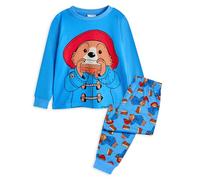 Paddington Conjunto de Pijama para niños con Oso | Camiseta de Manga Larga con Estampado de Personaje de Oso y Pantalones de Pijama de Pernera Larga para niños en Azul y Rojo