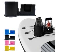 Paddle Board Accessories Cup Holder, Paddle Board Drink Holder and Phone Holders, Plastic Paddles Board Cup for Paddles Board Lovers, with Drain Hole (Black)
