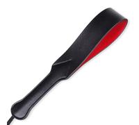 Paddle erótico de cuero FOPS SM de 45,5 cm en negro/rojo para BDSM, spanking y bondage | juguete sexual para parejas, flogger para sexo, accesorios para spanking y bondage B71
