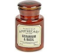 Paddywax Candles Apothecary Collection Jar Candle, 8-Ounce, Geranium and Basil