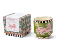 Paddywax Dopo - Vela aromática de cerámica pintada a mano, 226 g, diseño de tigre, cedro negro e higo