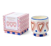 Paddywax Dopo - Vela artesanal de cerámica pintada a mano, 226 g, corazones - vainilla de palisandro