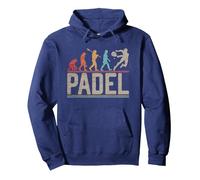Padel Evolución del Hombre para Jugador de pádel Sudadera con Capucha, Unisex para Adultos, Azul Marino, XL