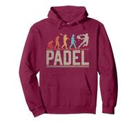 Padel Evolución del Hombre para Jugador de pádel Sudadera con Capucha, Unisex para Adultos, Granate, XL