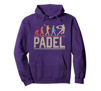 Padel Evolución del Hombre para Jugador de pádel Sudadera con Capucha, Unisex para Adultos, Morado, XL