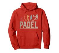 Padel Evolución del Hombre para Jugador de pádel Sudadera con Capucha, Unisex para Adultos, Rojo, M