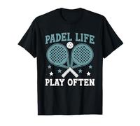 Padel Life Juega a menudo Jugadores del Juego de Deportes de Pádel Atleta Camiseta