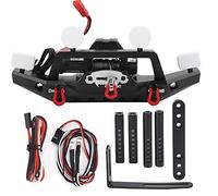 Padena delantera de hierro delantero RC con cabrestante y cabrestante eléctrico LED y controlador para Traxxas TRX4 Axial SCX10 II Negro 180 mm