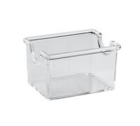 Paderno Caja de Almacenaje para Sobres de Azúcar, Bolsas de Té e Infusiones, Organizador de Cocina Ideal para Mesas de Bar y Restaurante, Plástico Transparente, 8.5 x 6.5 cm
