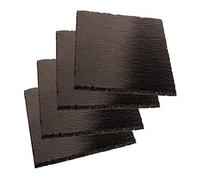 Paderno 41585-10-Juego de 4 Platos Cuadrados de Pizarra, Piedra, Negro, Dimensioni 10 x 10 cm, 4