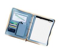 Padfolio de cuero para hombres, Carpeta empresarial de currículum vitae, Portafolio legal con bloc de notas A4, Organizador de documentos y carpeta de currículum para oficina, entrevistas y reuniones
