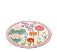PADGCNOR Alfombra Vintage Floral Felpudo Redondo para Sala de Estar