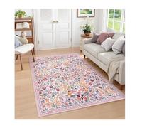 PADGCNOR Alfombra Vintage Floral Felpudo Verde Floral para Sala de Estar