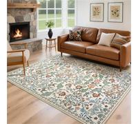 PADGCNOR Alfombra Vintage Floral Felpudo Vintage para Mesa de Centro