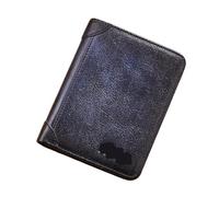 PADGCNOR Cartera Vintage de Piel Cartera de Cuero for Hombre, antirrobo, Triple Pliegue, Retro, multifunción, pequeña, con Pinzas for Billetes(Three Fold Blue)