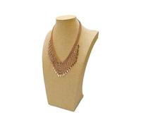 PADGCNOR Expositor Collares Necklace Bust Stand for Selling, Black Velvet Display Holder, Jewelry Organizer Rack(Hemp Cloth 35cm)