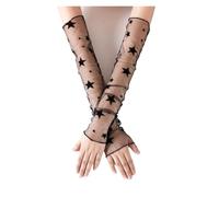 PADGCNOR Guantes de media mano de encaje Guantes de encaje sexys, largos, invierno, hasta el codo, medio dedo, con cinta, sin dedos, rejilla, for ceremonias y fiestas(Color 8)