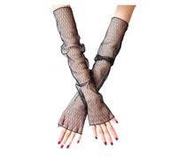 PADGCNOR Guantes de media mano de encaje Guantes de encaje sexys, largos, invierno, hasta el codo, medio dedo, con cinta, sin dedos, rejilla, for ceremonias y fiestas(Color 10)