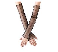 PADGCNOR Guantes de media mano de encaje Guantes de encaje sexys, largos, invierno, hasta el codo, medio dedo, con cinta, sin dedos, rejilla, for ceremonias y fiestas(Color 9)