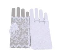 PADGCNOR Guantes de media mano de encaje Guantes sin dedos for mujer, sexys, de encaje, estilo marinero, for baile, for novia, medio dedo, rejilla, for vestido, malla, cortos(White)