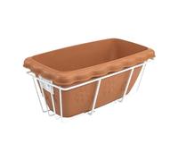 PADGCNOR Jardineras para Ventanas Maceta Colgante for barandilla de jardín, terraza, Ventana, Jardinera, huerto, Adorno for Cerca, Porche, alféizar(Brown and White)