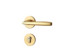 PADGCNOR Juego de manillas para puertas Juego de manijas puerta doradas for interiores, cerradura magnética aleación aluminio simple for dormitorio, manija antirrobo silenciosa for madera(G-Style)