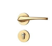 PADGCNOR Juego de manillas para puertas Juego de manijas puerta doradas for interiores, cerradura magnética aleación aluminio simple for dormitorio, manija antirrobo silenciosa for madera(A-Style)