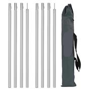 PADGCNOR Poles para Tiendas de campaña Postes de Lona Ajustables 2 m y 1,9, aleación Aluminio, for toldos, Ligeros, for Acampar al Aire Libre(Slivery 2m)