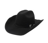 PADGCNOR Sombrero Vaquero Hombre Sombrero de Vaquero Occidental con ala enrollada 9,5 cm, Sombreros Jazz, Gorra Fieltro for Hombres y Mujeres, Sombrero for Montar a Caballo decoración(Black)