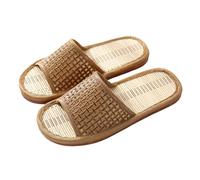 PADGCNOR Zapatillas de paja para mujer Chanclas De Paja Ratán For Verano, Antideslizantes, For El Hogar, For Baño, Spa, Interior, For Parejas(38-39)