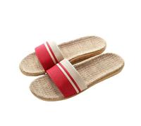 PADGCNOR Zapatillas de paja para mujer Pantuflas De Lino Tejidas Con Paja, For Mujer, Cómodas, Suela Ligera, For Las Cuatro Estaciones, For Interiores, Suave, Antideslizantes, For Parejas(Red,42-43)