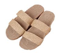 PADGCNOR Zapatillas de paja para mujer Zapatillas tejidas de paja for mujer, ligeras, cómodas, versátiles, informales, for vacaciones, zapatos planos con personalidad(Khaki2,39-40)