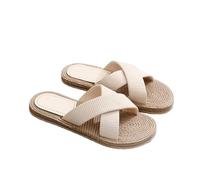 PADGCNOR Zapatillas de paja para mujer Zapatillas Tejidas De Paja, Verano For Mujer, Ligeras For, Zapatos Hechos A Mano, Exterior Cuerda Cáñamo, Casuales(Beige,39 EU)