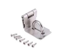 Padlock Hasp & Staple Set 90 Degree | 304 Stainless Steel Right Angle Door Clasp Lock with Mounting Screws - Heavy Duty Burglar-Proof Shed Gate Latch for Household & Outdoor Security (1 unidad de 5