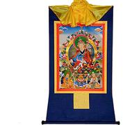 Padmasambhava Tibetano for la decoración del hogar Meditación Budista Thangka Brocado Hecho a Mano Decoración de Yoga (Color : Gold, Size : S) (Color : Blu, Size : M) (Color : Blu, Size : Small)