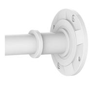 PadPure Barra de cortina de ducha sin agujeros, 75-255 cm, barra telescópica extensible, barra tensora ajustable para baño/armario, color blanco