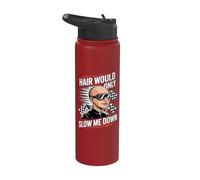 Padre Calvo Divertido Hair Would Only Slow Me Down Racing Stainless Steel Insulated Water Bottle