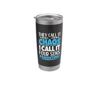Padre coordinador del caos - cuatro hijos Vaso térmico de acero inoxidable de doble pared