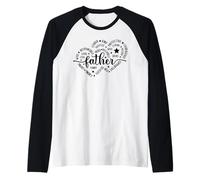 Padre Daddy Da Da Daddys Dads Bruhs Padres Hombres Corazón Amor Camiseta Manga Raglan