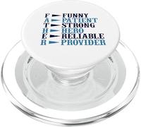 Padre Definición Divertida Fuerte Héroe Feliz Papá Papá Marido PopSockets PopGrip para MagSafe